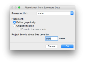 Place Mesh from Surveyors Data Window