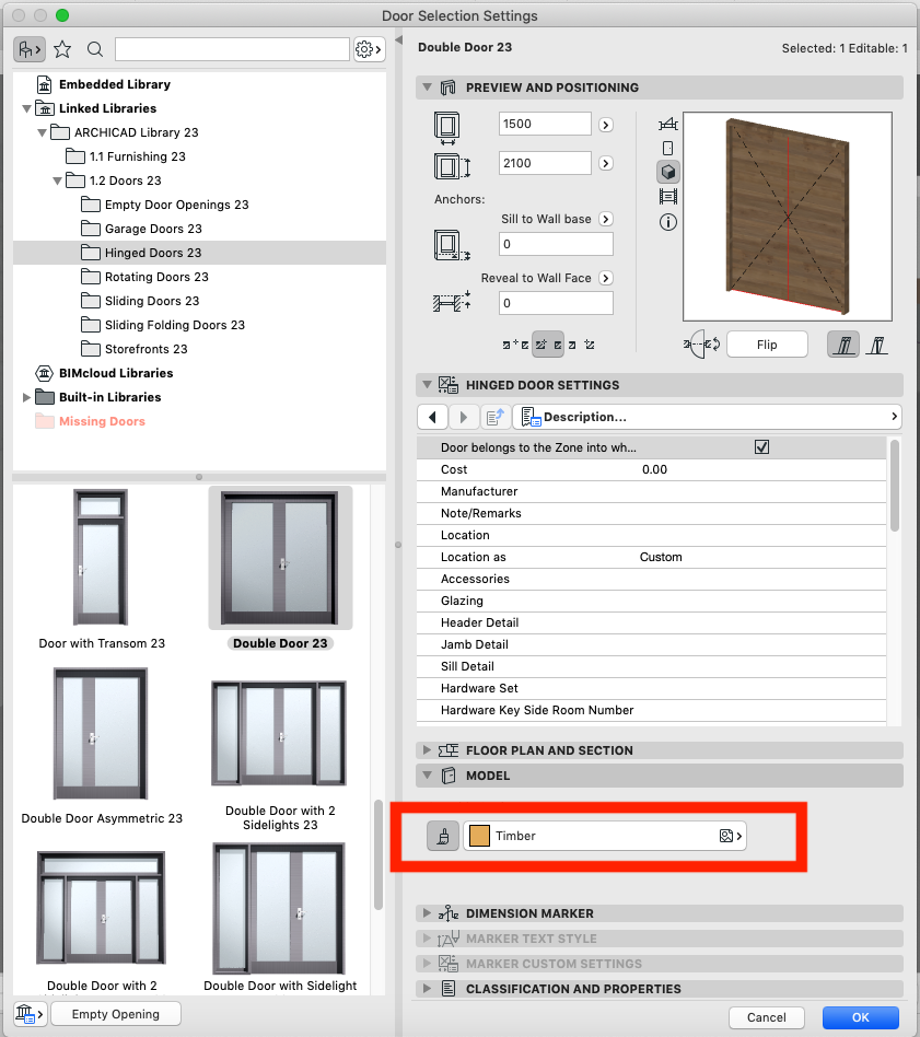 macinteract - Archicad Door Surface override